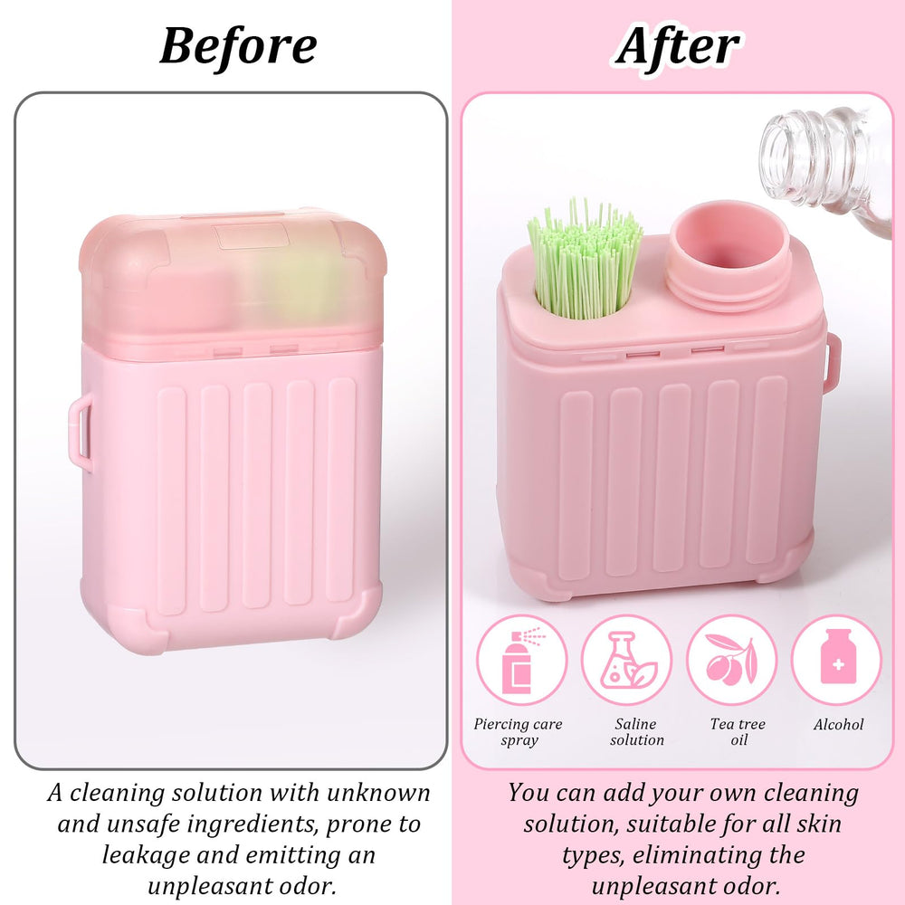 Josojoou-kit-portable-nettoyage-piercing-rose-ensemble: duo pratique pour voyage et usage quotidien.