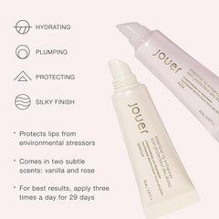 Jouer Vanilla lip enhancer packaging highlighting vegan and cruelty-free claims