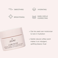 Jouer Luminize emballage sans parfum pour routine nocturne.
