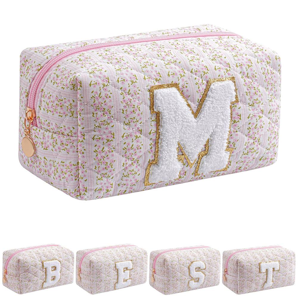 Trousse JOVAKIT Alphabet Rose Floral, rangement elegant pour maquillage.