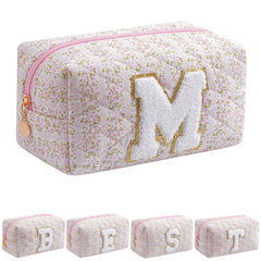 Trousse JOVAKIT Alphabet Rose Floral, rangement elegant pour maquillage.