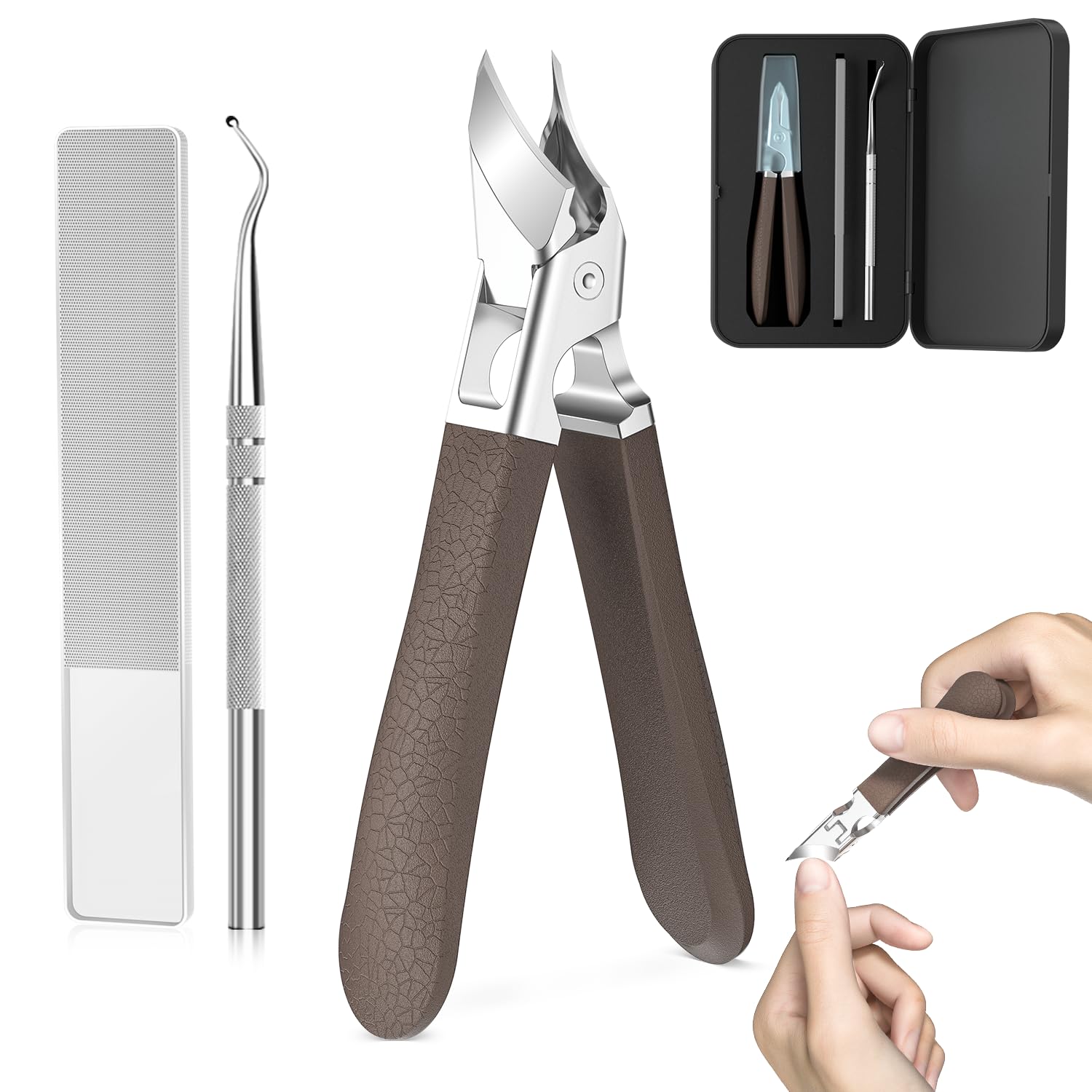 Ciseaux Jovareneo bec-d-aigle angle pour ongles épais.