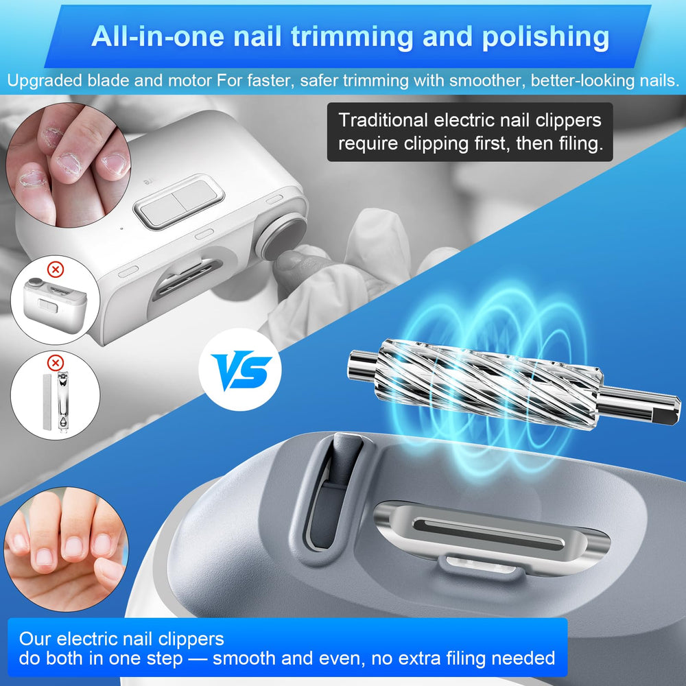Pince à ongles électrique Jovareneo LED intégrée pour une coupe précise