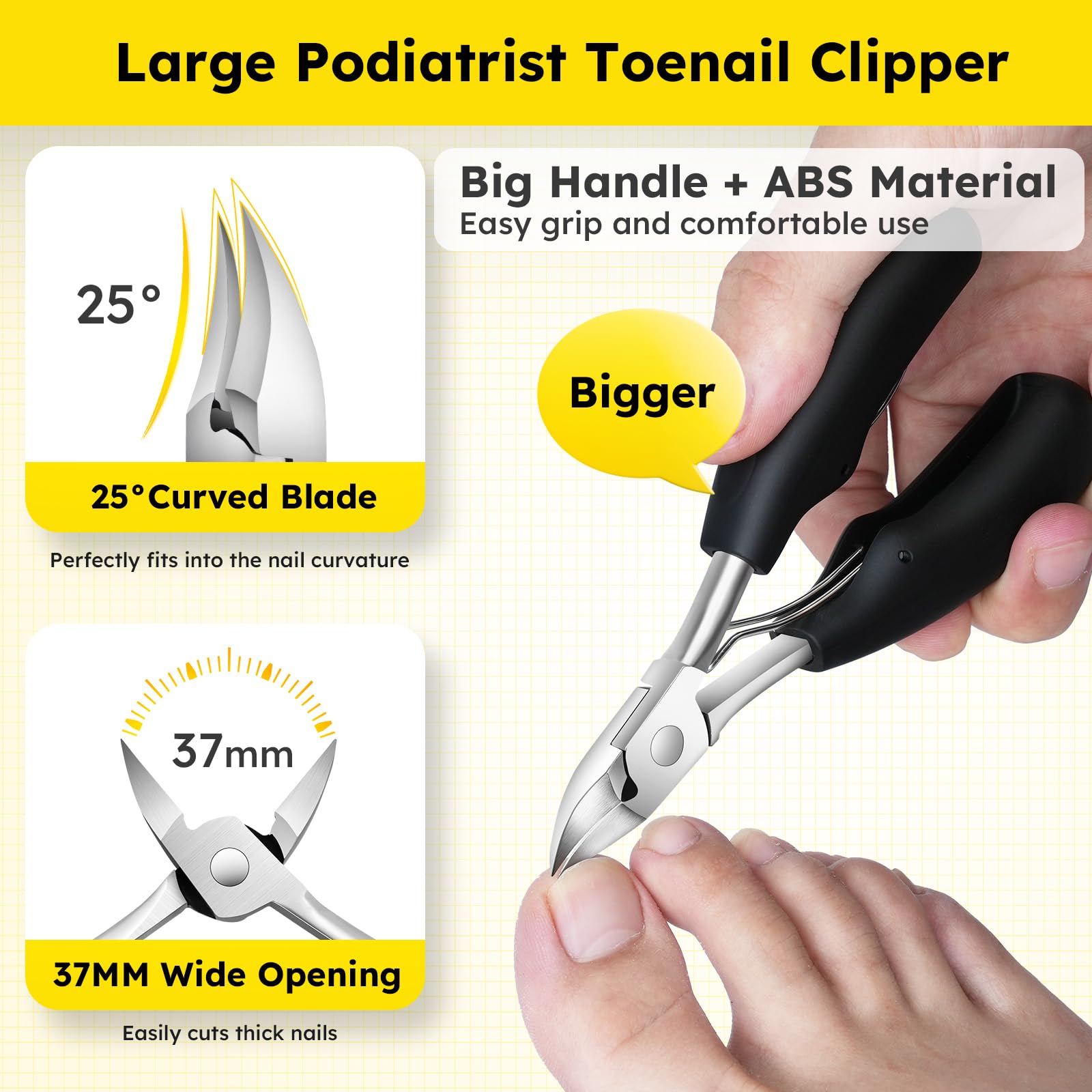 Pince-ongles podologue Jovareneo de 37 mm pour coupe nette et précise