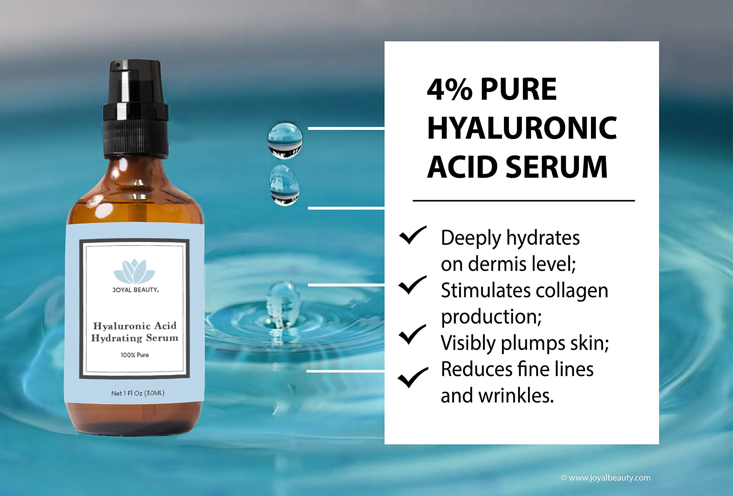JOYAL BEAUTY sérum hyaluronique yeux : hydratation ciblée pour le contour des yeux.