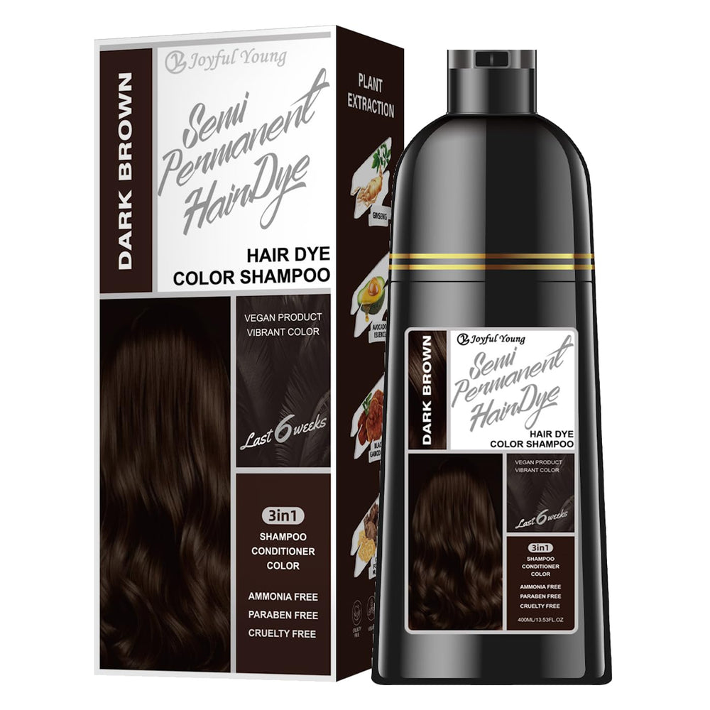 Joyful Young Shampoing brun fonce – couverture naturelle des gris