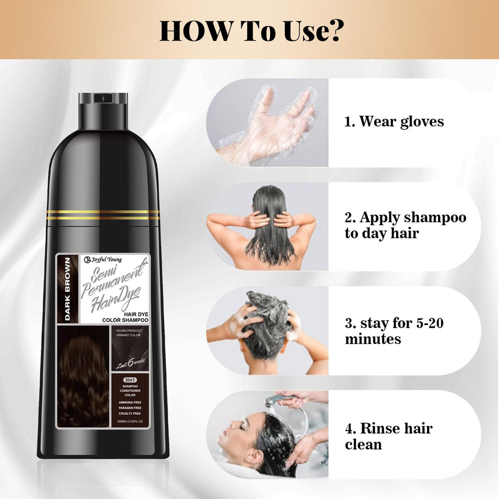 Joyful Young Shampoing brun fonce – resultat doux et brillant