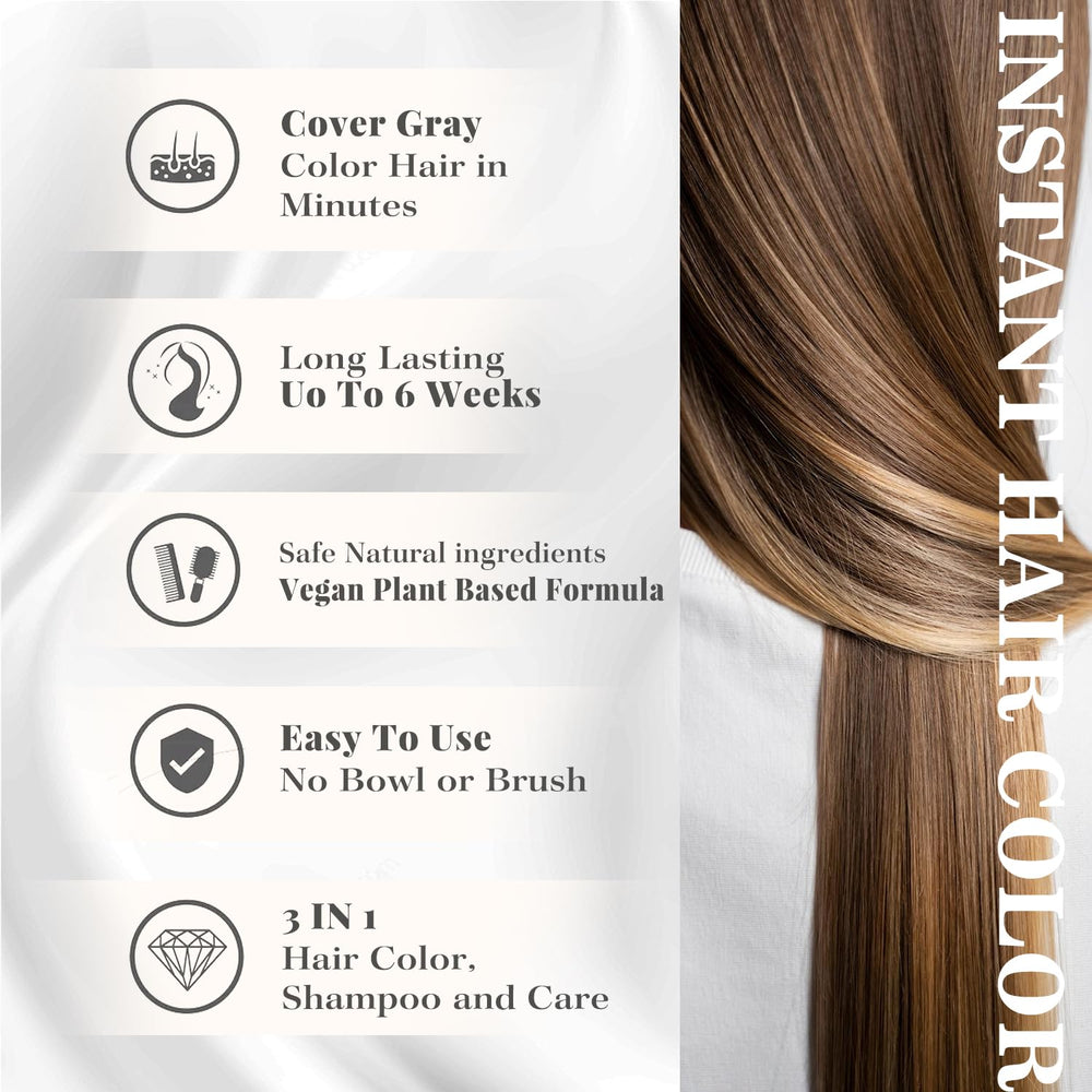 Joyful Young Shampoing colorant brun dore couverture des gris avec naturel