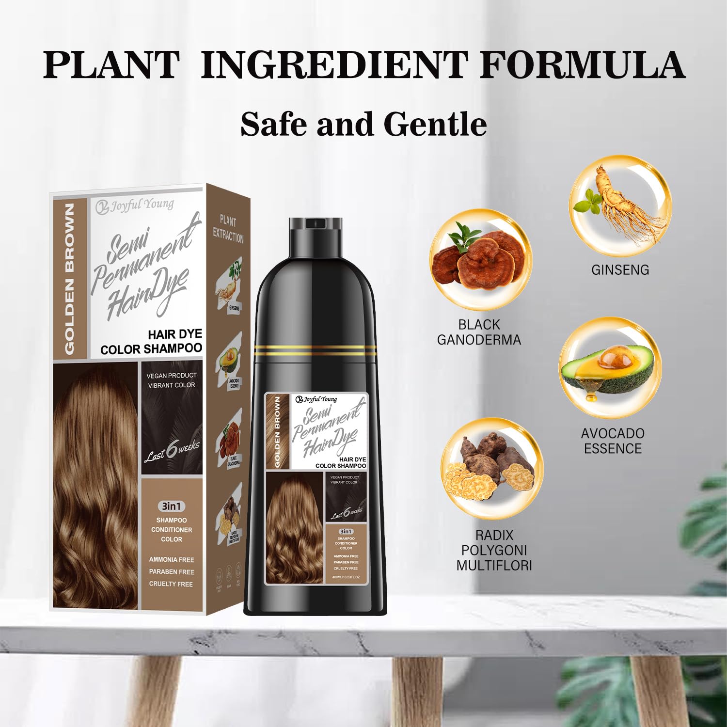 Joyful Young Shampoing colorant brun dore mode d'emploi sans bol ni pinceau
