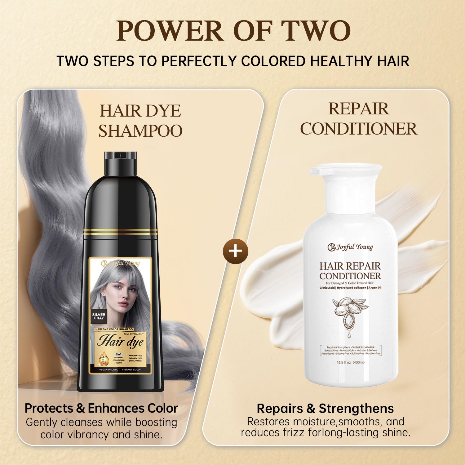 Joyful Young Shampoing Gris Argent — utilisation à domicile sans matériel spécial.