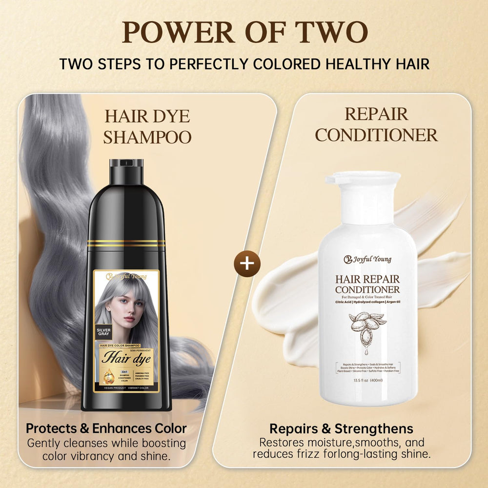 Joyful Young Shampoing Gris Argent — utilisation à domicile sans matériel spécial.