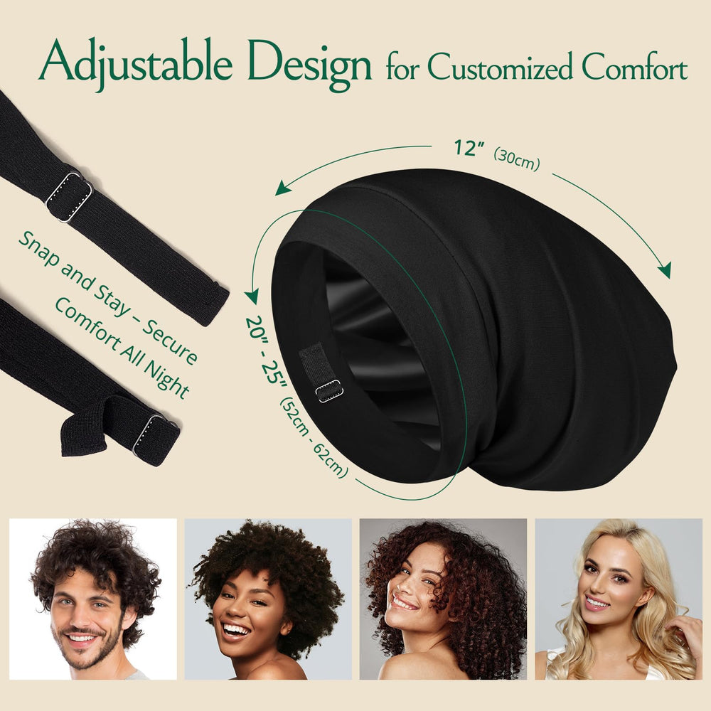 Joyhabit bonnet satin pour boucles: prolonge les entre-deux lavages.