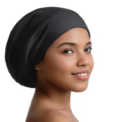 Joyhabit bonnet soie dormir – douceur luxueuse pour cheveux et peau au coucher.