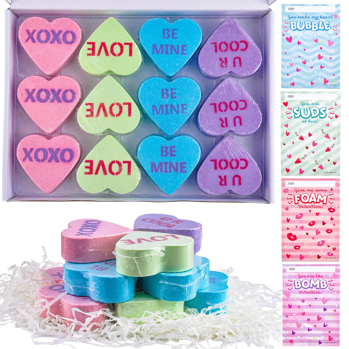 JOYIN bombe-bain cœur rouge XOXO – parfum rose, moment spa à la maison