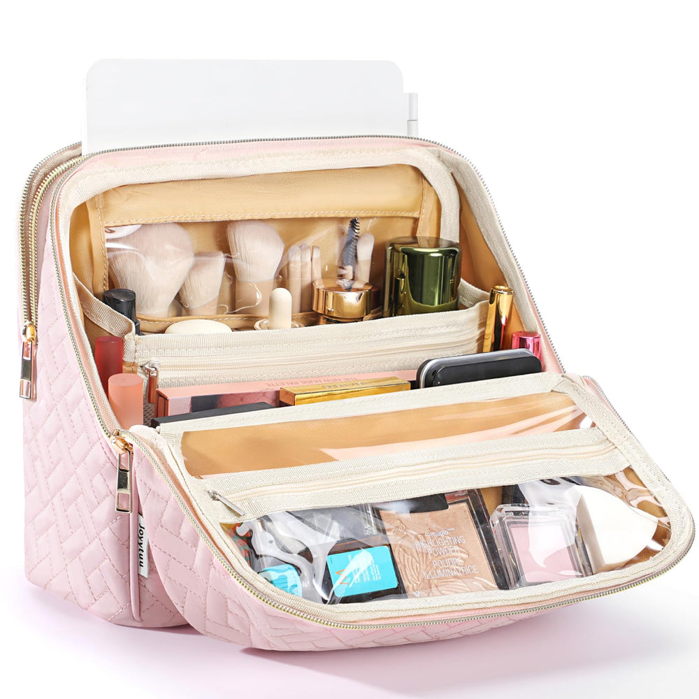 JOYYTUU Trousse porte-pinceaux et miroir, gain d'espace et accessibilité en déplacement.