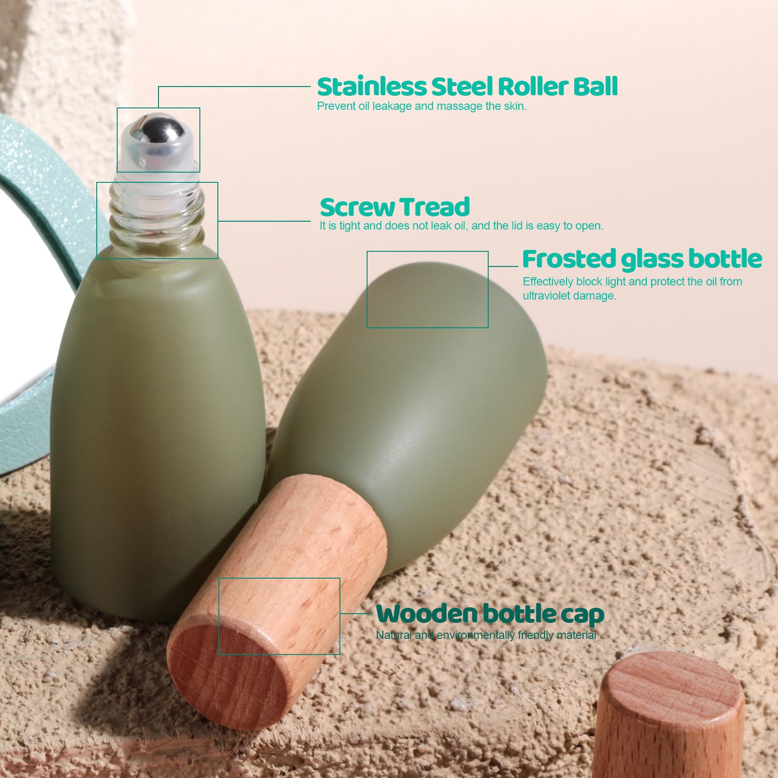 JPNK bouteille roll-on 10 ml, hauteur environ 7,6 cm.