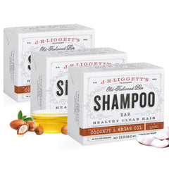 Barre shampoing J·R·LIGGETT'S Coco-Argan dans son emballage prêt à l'emploi