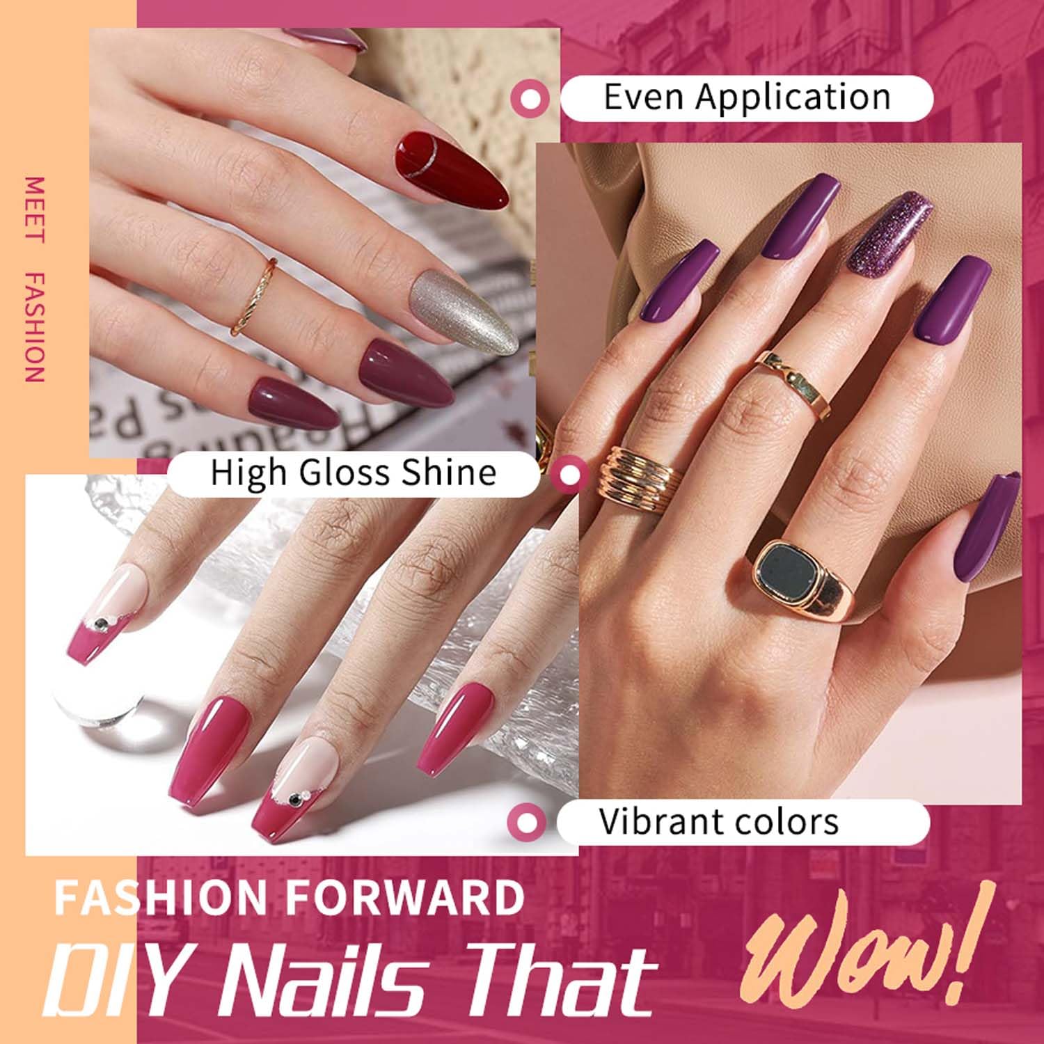 JR Vernis Gel 15ml rose-metal – effet nacré discret pour salon moderne.