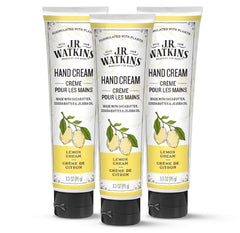 Crème mains J.R. Watkins dans un flacon, hydratation durable et douceur.