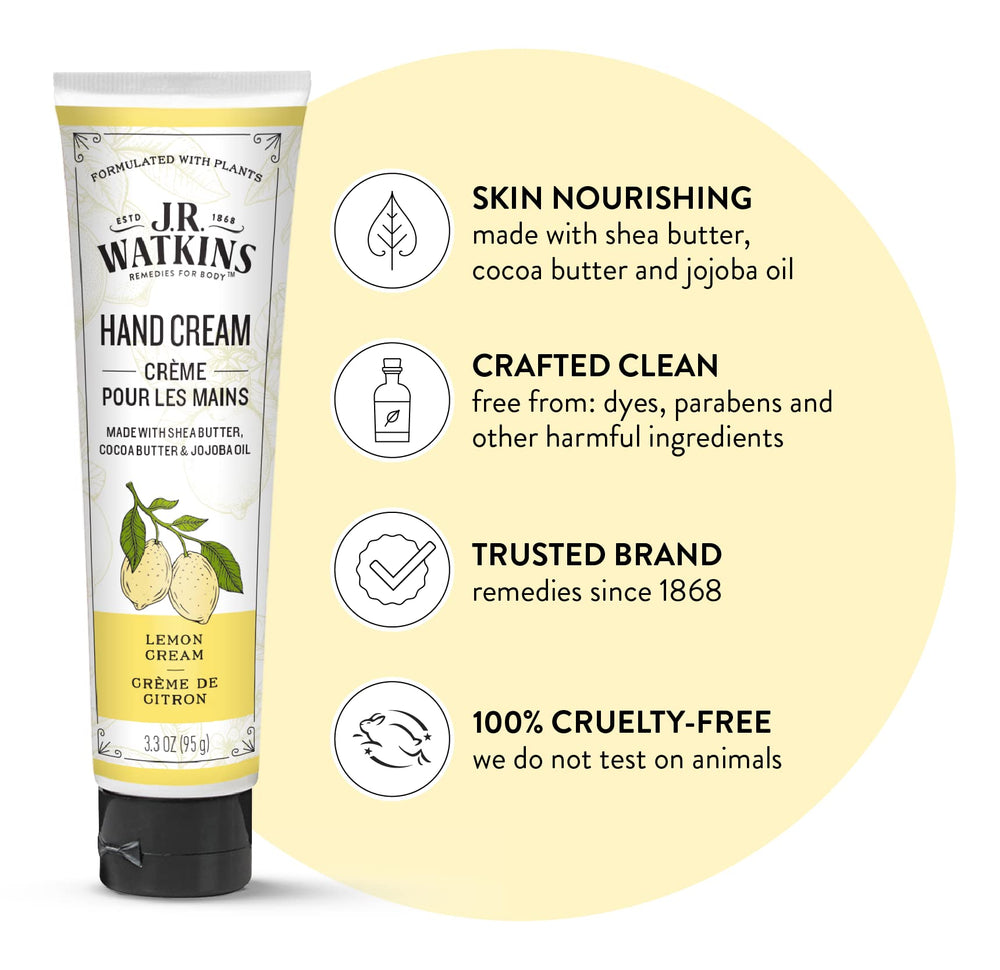 Texture crème veloutée de J.R. Watkins pour des mains douces.