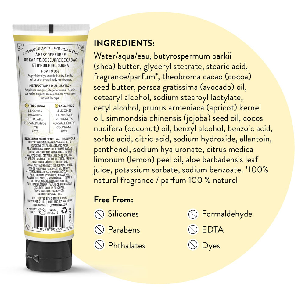 Crème Mains J.R. Watkins fabriquée aux États-Unis, héritage et qualité