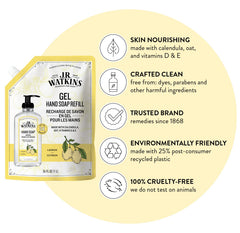 Recharge poche citron J.R. Watkins: économie et parfum frais pour le savon