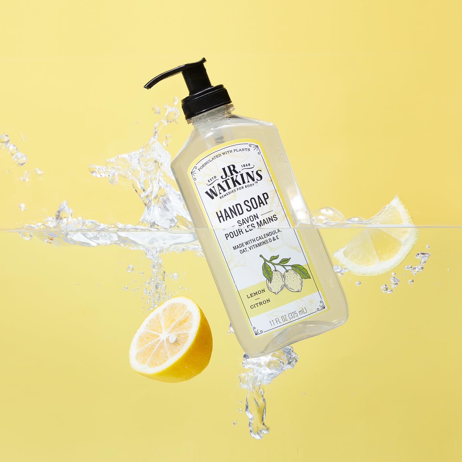 J.R. Watkins Savon mains citron, icône sans ammoniac pour une formule douce.