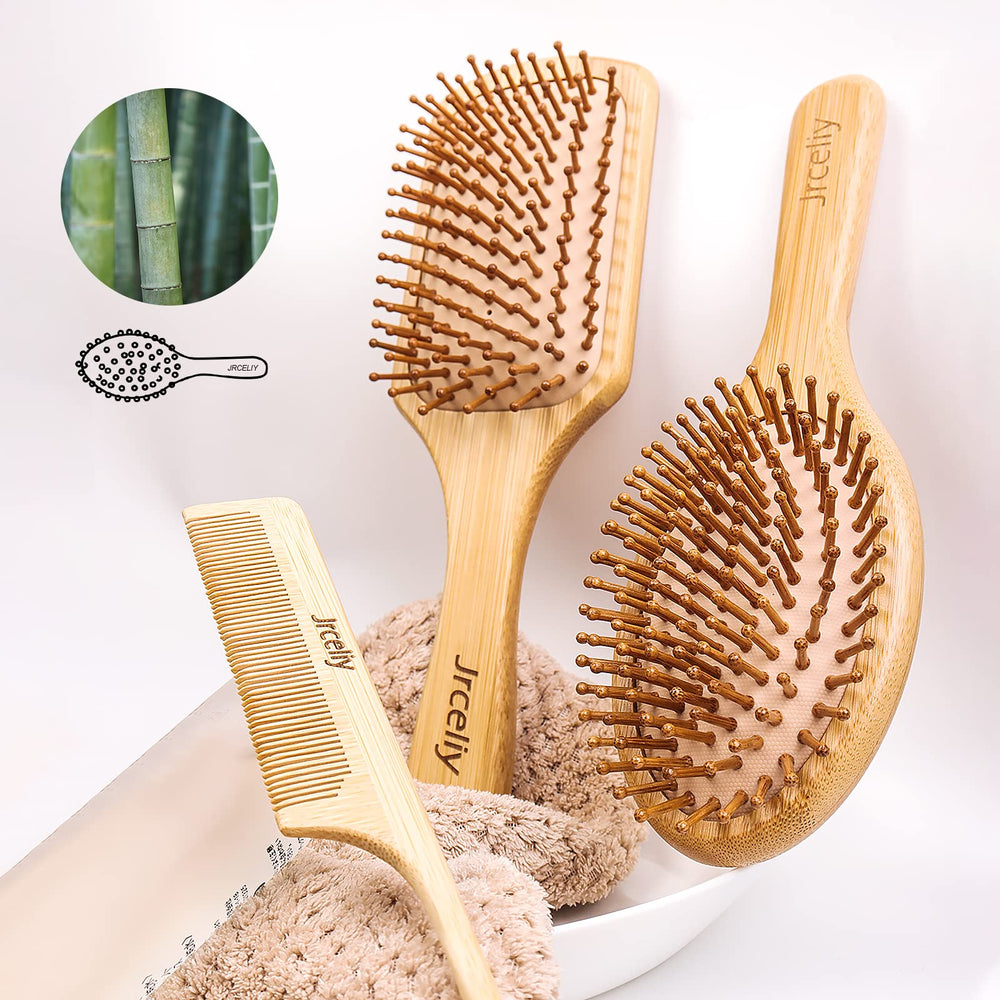 Brosse JRCELIY en bambou pour boucles épaisses démêlées
