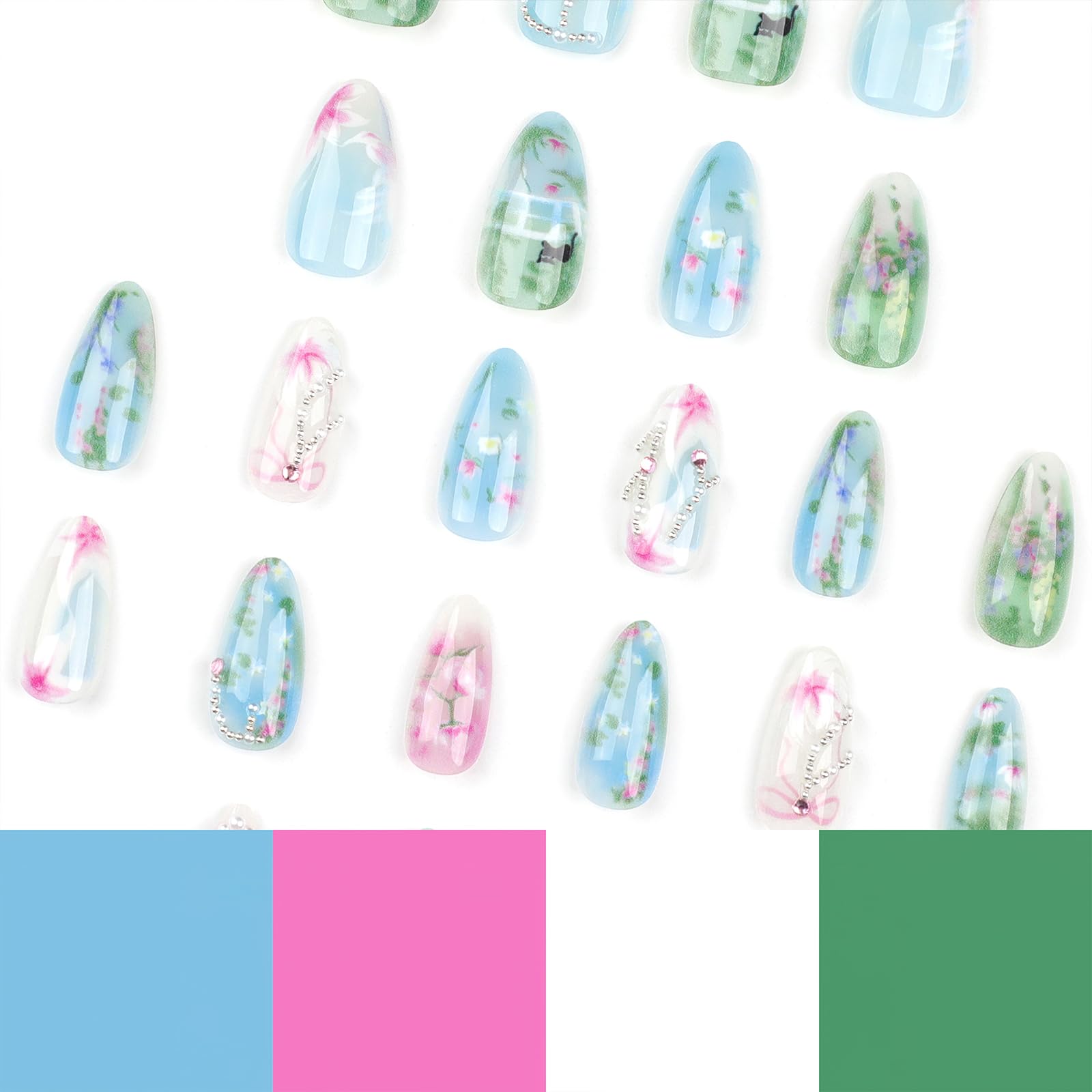 ongles Jremg avec noeud brillant, effet chic discret