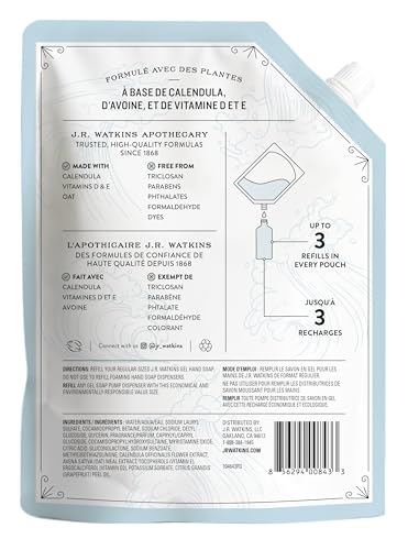 Bouteille recharge J.R. Watkins Brise Océane 34oz, réduction des emballages