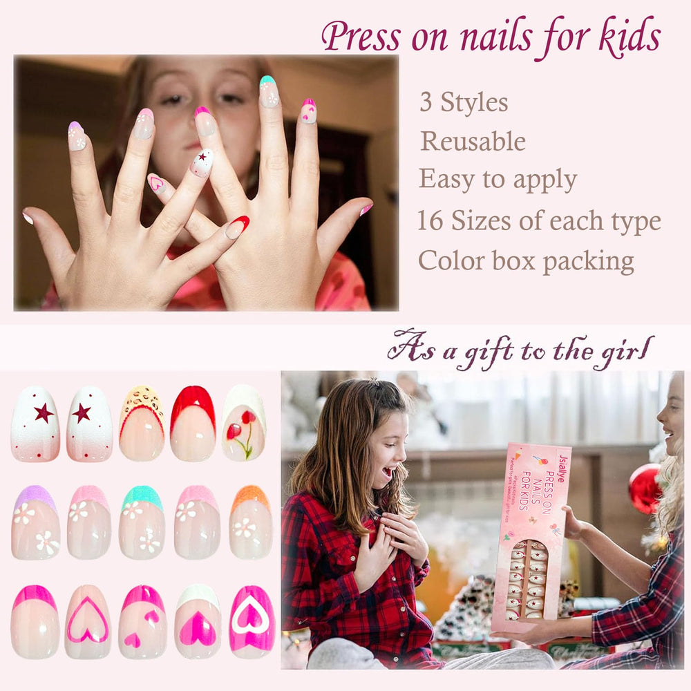 Jsiallye adhésifs jelly pour ongles enfants, collage rapide et propre