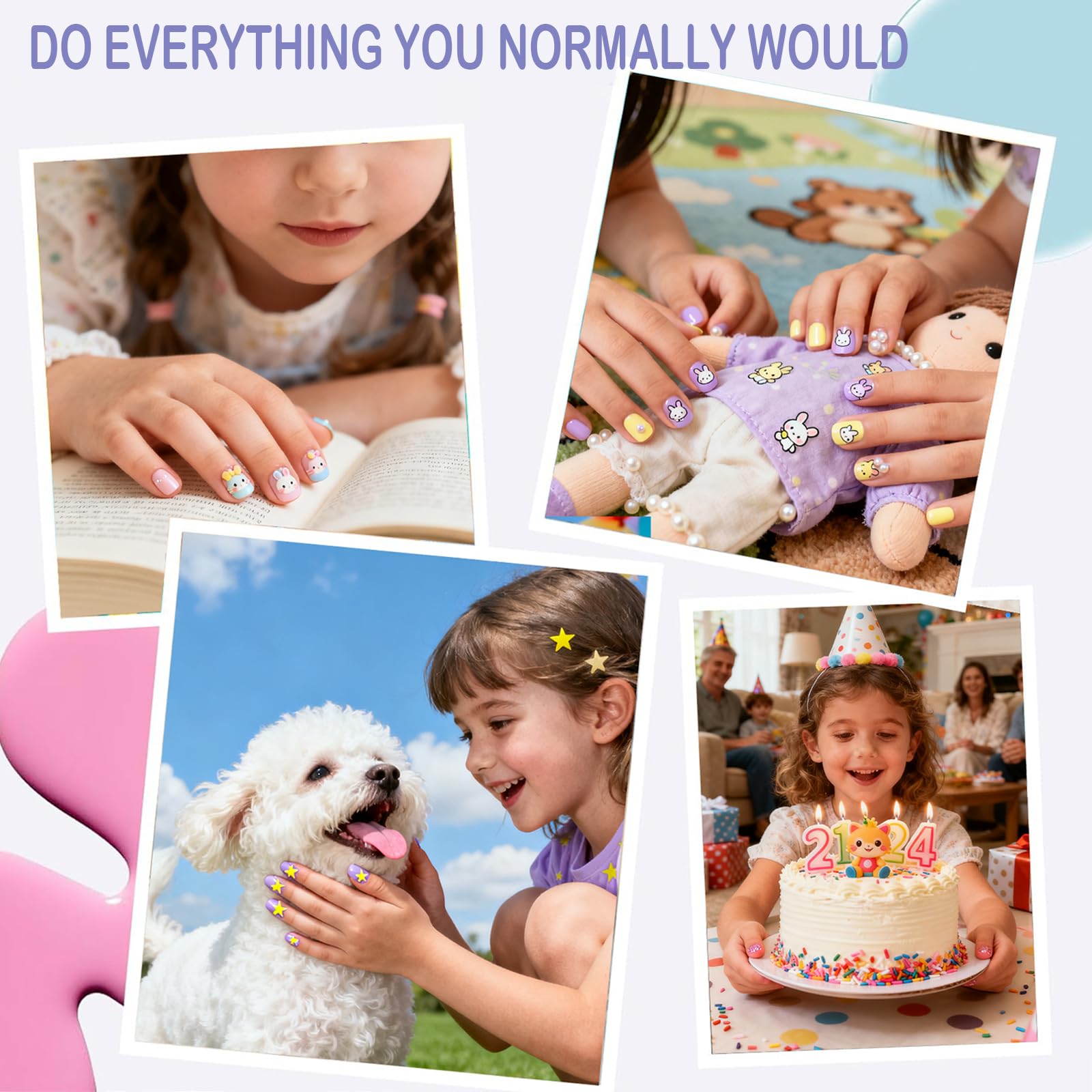 Jsiallye kit ongles enfants 16 tailles disponibles