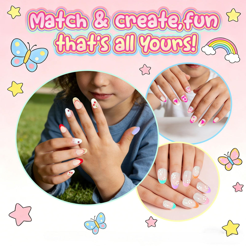 Jsiallye ongles enfants trois styles variés pour un look ludique