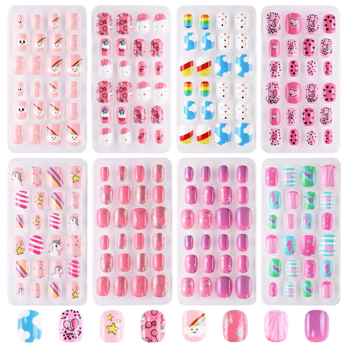 Jsiallye onglets-presse-enfants Licorne — motif coloré pour déco rapide des ongles.