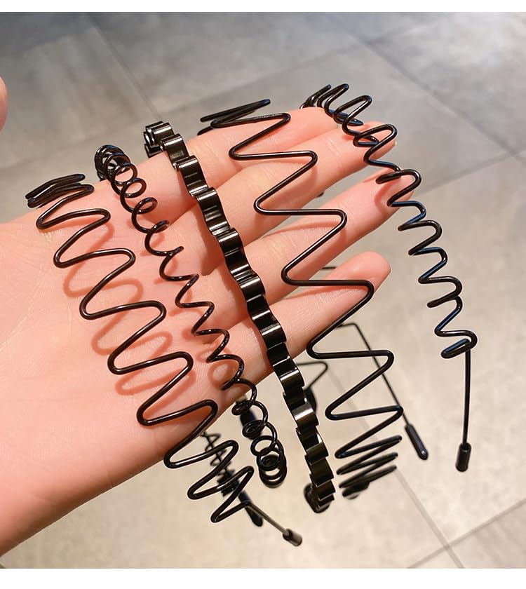 JsqFogey bandeaux zigzag noir classique – look chic en toutes occasions.