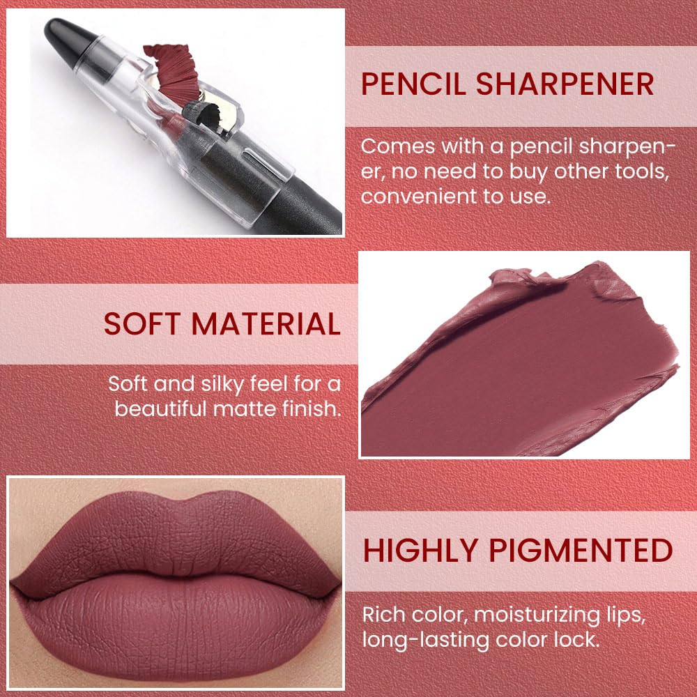 JUAAZIN lip liner rouille — tenue longue duree jusqu a 12 heures.