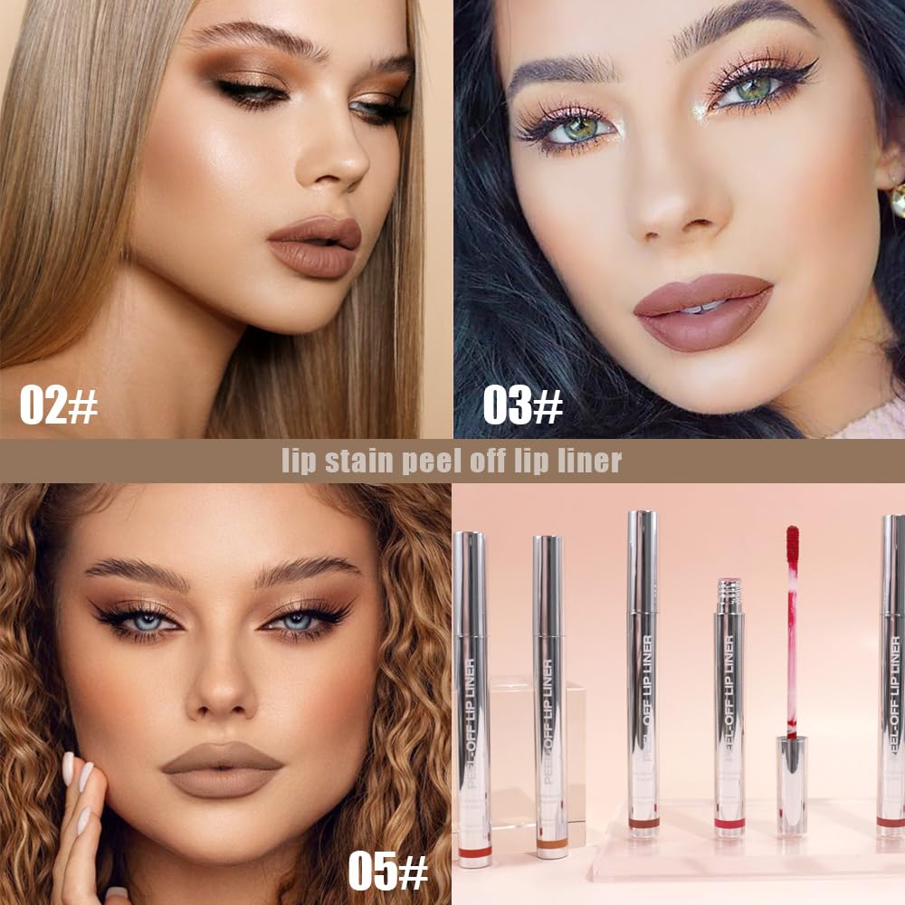 JUAAZIN teinte lèvres pelable rose clair taupe pour look naturel et longue tenue.