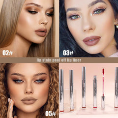 JUAAZIN teinte lèvres pelable rose clair taupe pour look naturel et longue tenue.