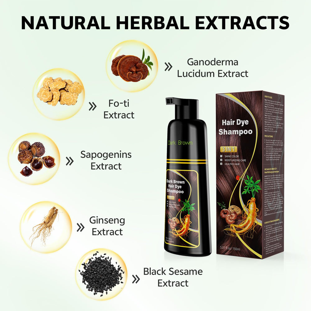 JUANCHI Couverture des cheveux en brun foncé, résultat naturel et durable.
