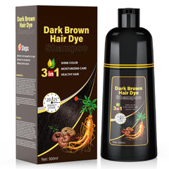 JUANCHI Shampoing colorant brun foncé couvre les cheveux gris en douceur.