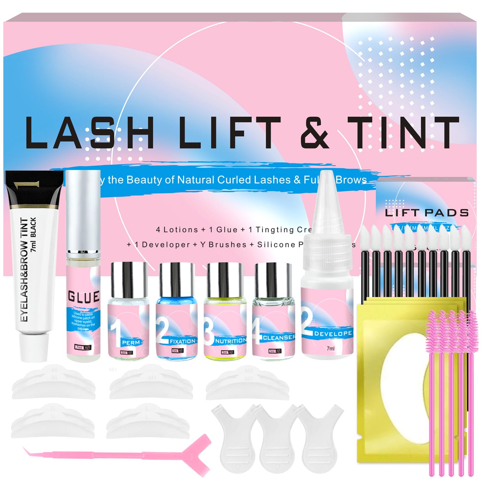JUANPHEA Lash Lift Kit ensemble complet pour résultats salon à domicile.