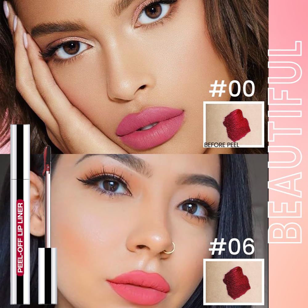 JUAAZIN teinte lèvres décollable rose, couleur subtile et durable