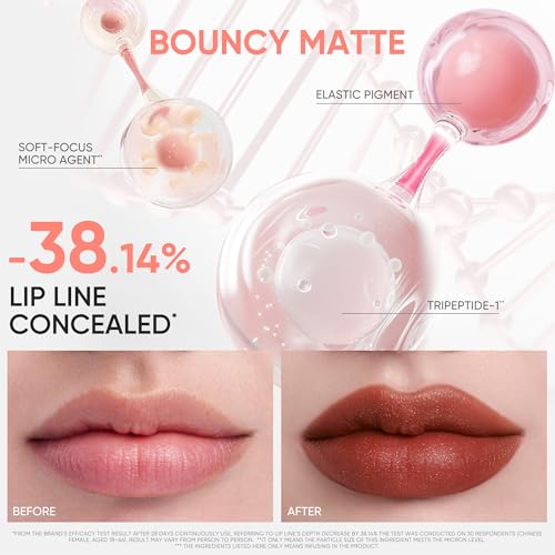 JUDYDOLL lip cream application swirl shows smooth glide and buildable coverage.
