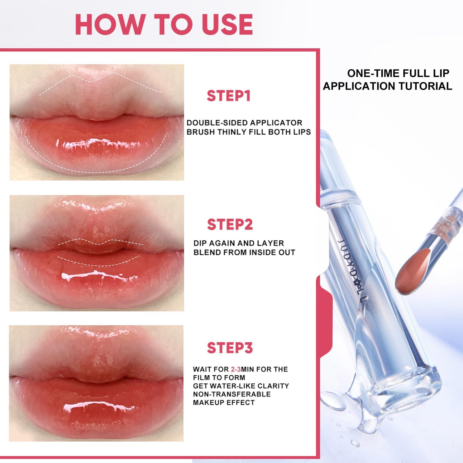 Judydoll Ice Watery Lip Gloss long-lasting formula illustration