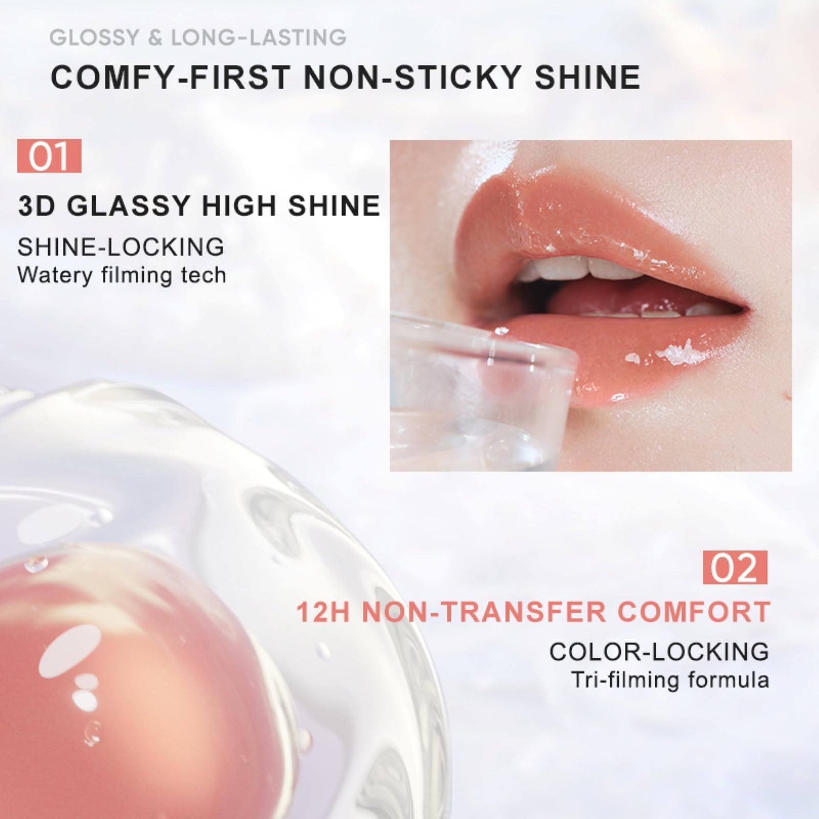 Judydoll Ice Watery Lip Gloss waterproof finish example