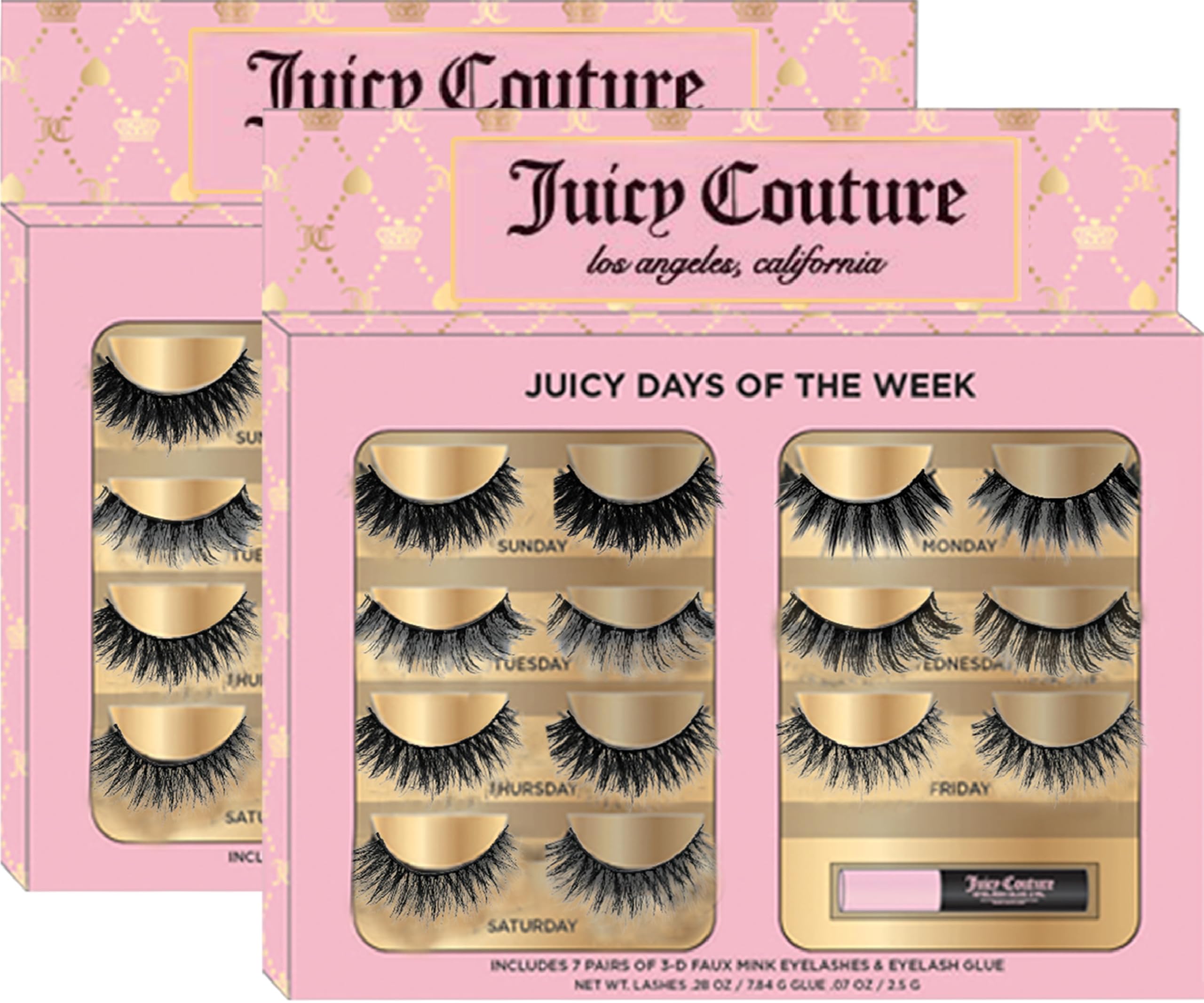 Cils Juicy Couture 3D ensemble 14 paires, effet naturel et légèrement volumineux.