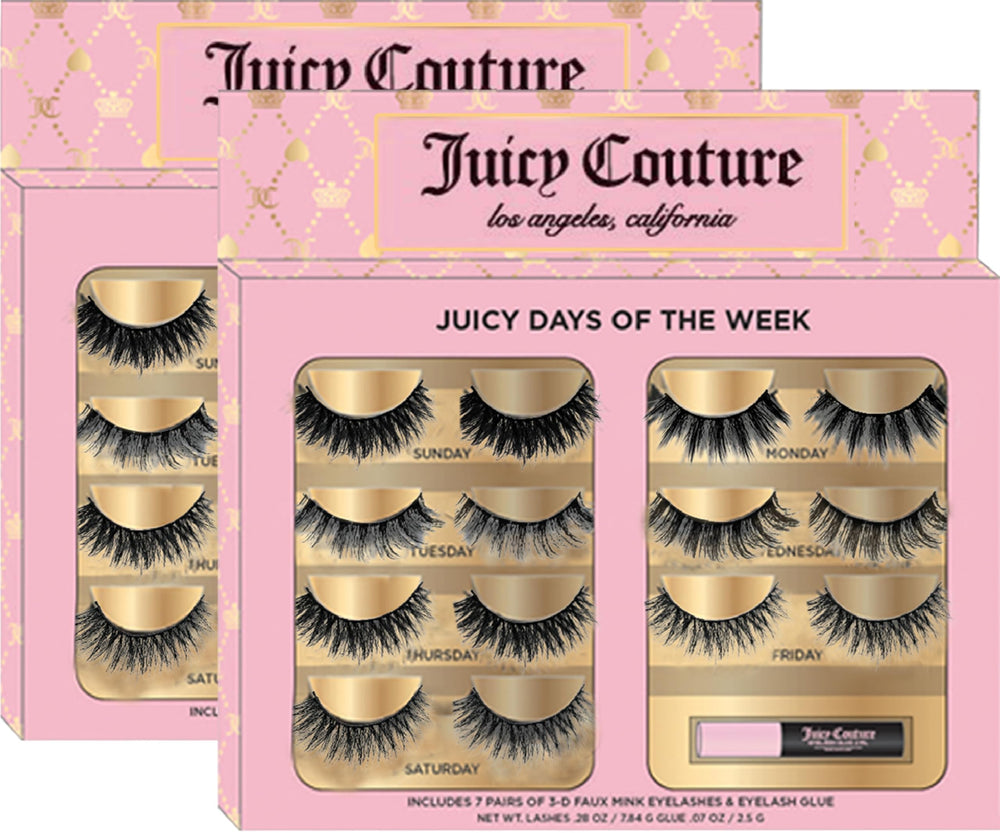 Cils Juicy Couture 3D ensemble 14 paires, effet naturel et légèrement volumineux.