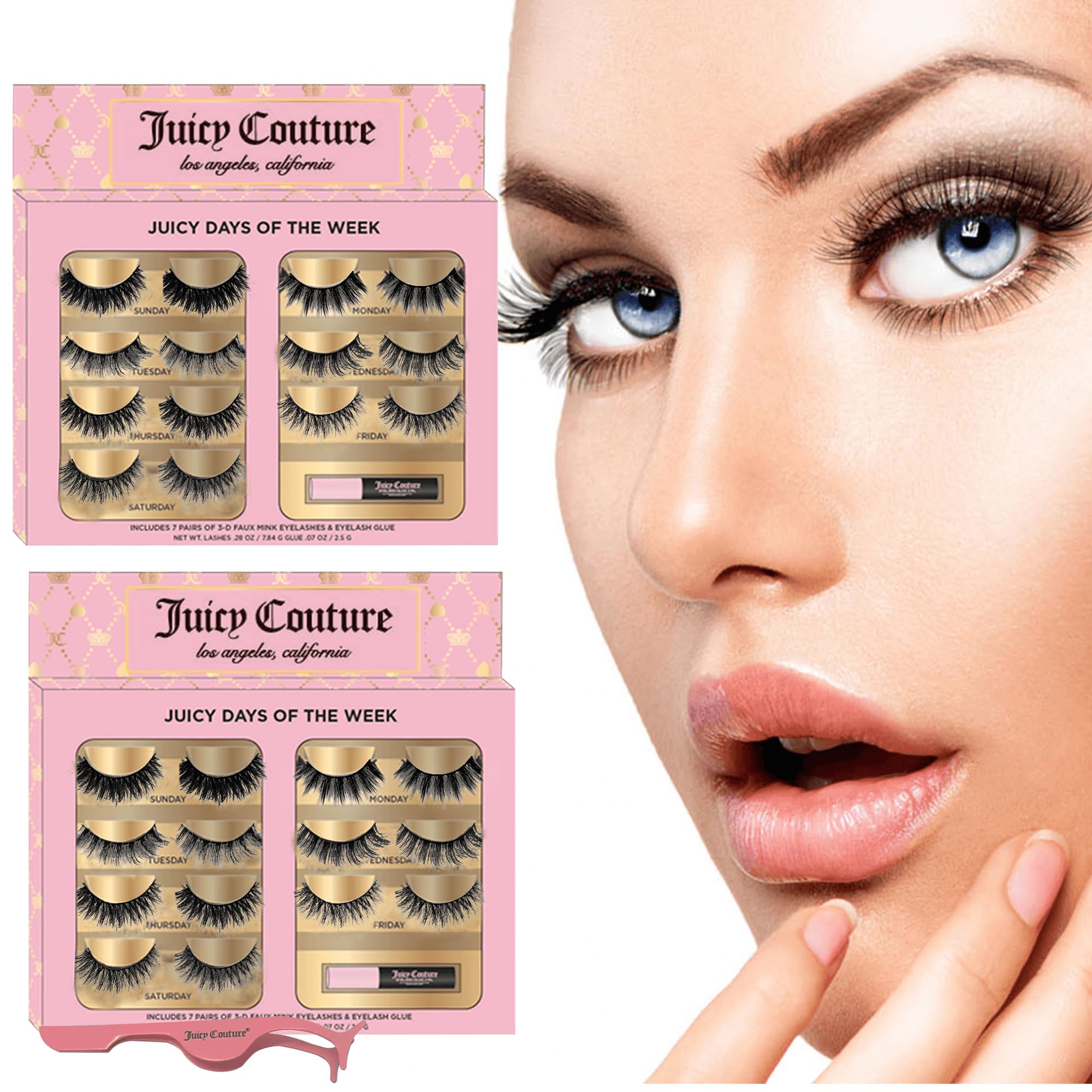 Cils Juicy Couture réutilisables après nettoyage attentif.