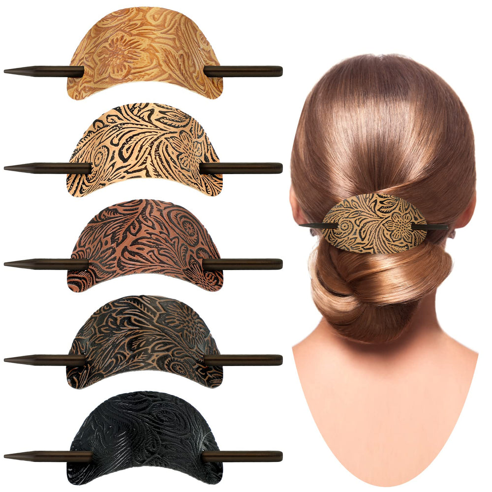 Juinte barrettes en faux cuir ovale – accessoire élégant pour coiffer quotidiennement les cheveux