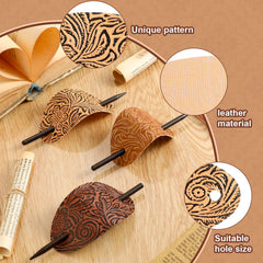 Barrette Juinte en faux cuir ovale – idéale pour attacher une queue de cheval chic
